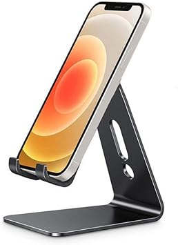 حامل هاتف Hobimtek HT-50 من الألومنيوم لأعلى، هاتف Galaxy Huawei Xiaomi متوافق مع iPhone