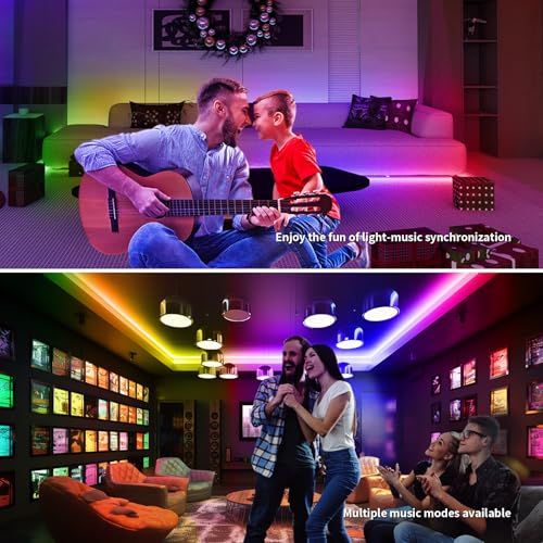 Tira LED RGB COB Smart 40FT con Control APP y Música miniatura 3