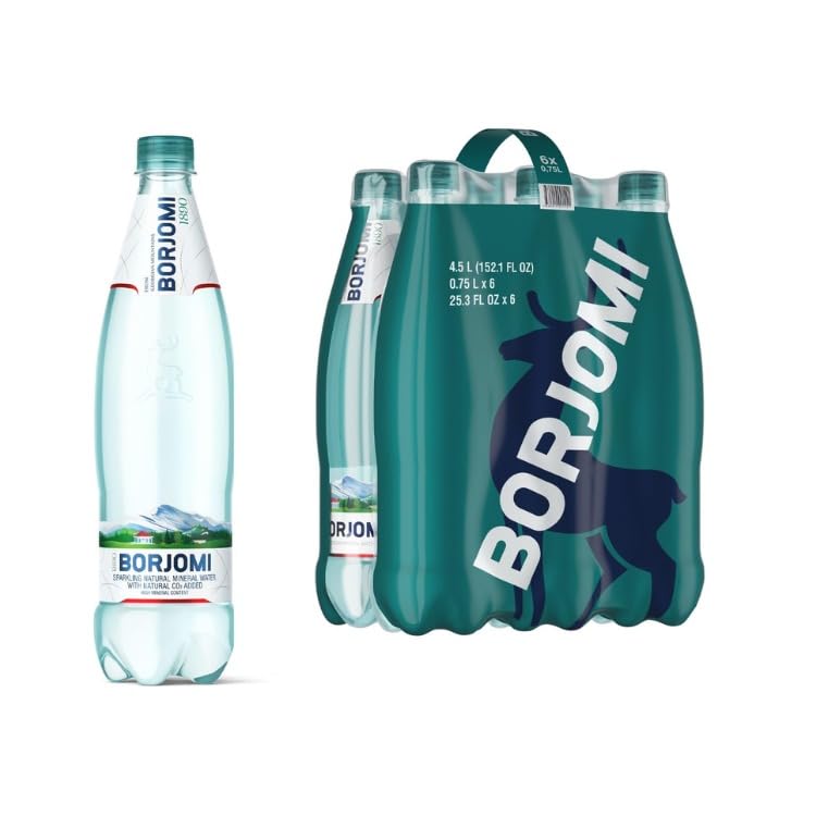 Borjomi - Sparkling Mineral Water 1L - Pack of 6