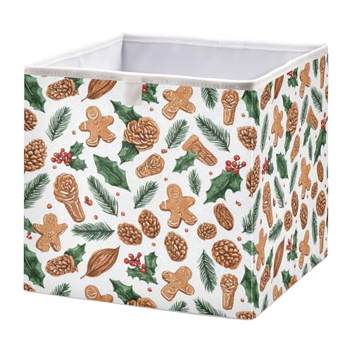 Ewusp Scatola portaoggetti a forma di omino di pan di zenzero, 28 x 28 cm, pieghevole, per armadio, cestino per giocattoli per cani, cestino per bambini, per cameretta dei bambini, camera da letto