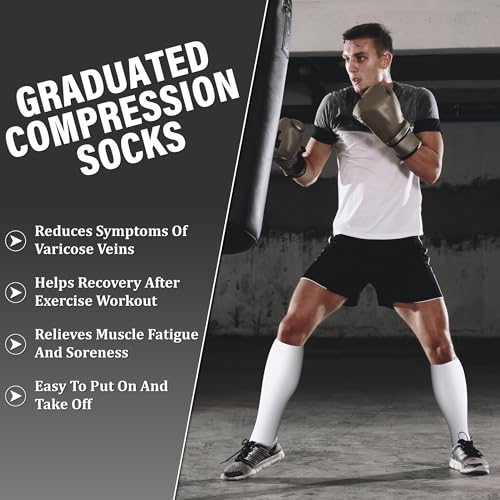 Image of 3 Pairs Compression Socks for Women and Men 15-20mmHg-Circulation Support Socks- Best for Medical,Running,Athletic