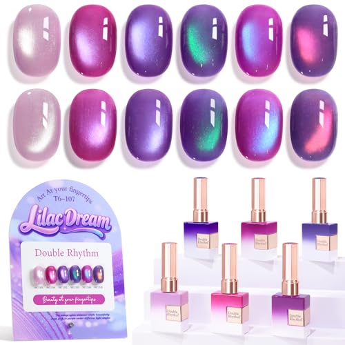 Double Rhythm Cat Eye Gel Nail Polish Set of 6
