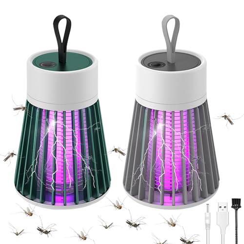 KEAGAN Mozz Guard - Juego de 2 matamosquitos mini antimosquitos, calentador de chinches, recargable por USB, matamosquitos Buzzbug, lámpara de exterior para el hogar, camping