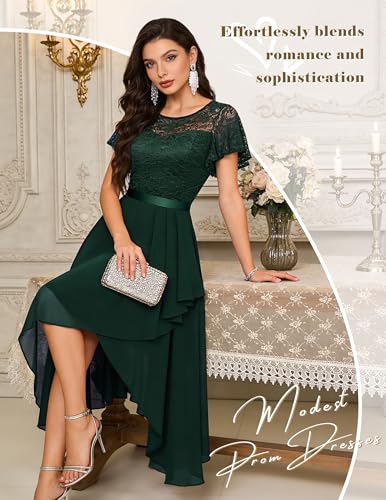 Image of Wedtrend Women's Formal Wedding Guest Dress Ruffle Bridesmaid Dress Flutter Sleeve Prom Dresses for Teens