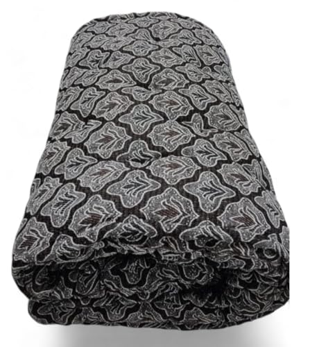 Image of Adim's Soft Cotton Box Quilt Mattress | Brown Jacquard Design | 48X72X5 Inches | Offers a Combination of Comfort, Durability and Style, Making It an Excellent Choice for a Restful Night's Sleep