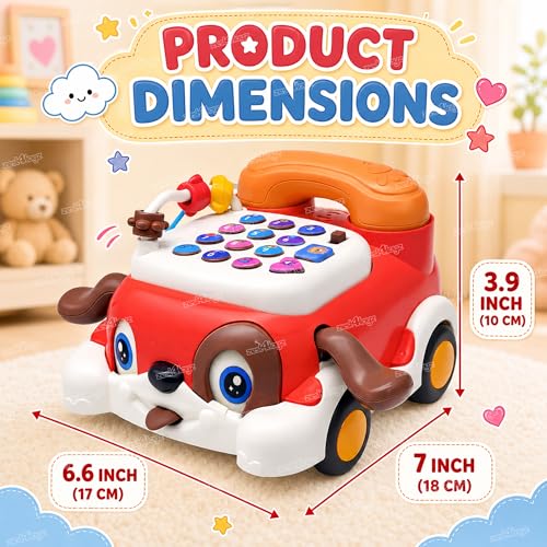 Image of Zest 4 Toyz Musical Toys for Kids | Telephone for Kids | Bump & Go Telephone Toy | Musical Learning Phone Toy with Light Sound | Pretend Play Toys Boys and Girls - Asst