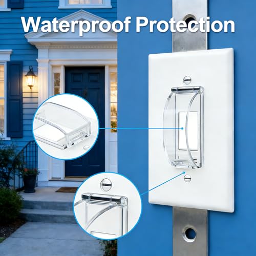 Image of ZEFTV 2 Pack Toggle Light Switch Cover Guard Child Proof Wall Light Switch Lock Protects Your Lights from being Accidentally Turned On or Off by Children and Adults, Clear