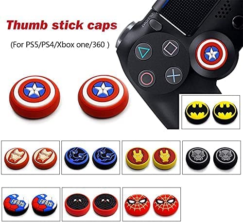 Image of Thumb Grip Caps for PS5 /PS4 /Xbox /Switch Pro Controllers | Non-Slip Silicone Joystick Covers | Analog Stick Protection & Comfort Grip for Gaming | (Random Designs Sent) (2)