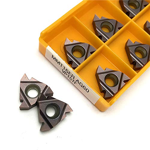 MMT16ER AG60 VP15TF Carbide Inserts Thread Turning Tool Cutting Tool Lathe Tool CNC Tool 16ERAG60 Thread Inserts Turning Insert(MMT16ER AG60 UE6020,100PCS (10 Box))