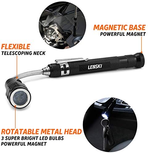 Lenski Gifts for Men Who Have Everything, Stocking Fillers for Men, Mens Gifts for Dad, Secret Santa Gifts for Men, Christmas Gifts for Him, Gadgets for Men Telescopic Magnetic Pickup Tool with LED