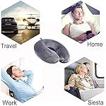 Travel Pillow - Memory Foam Neck Pillow Support Pillow,Luxury Compact & Lightweight Quick Pack for Camping,Sleeping Rest Cushion (Gray) - Image 5