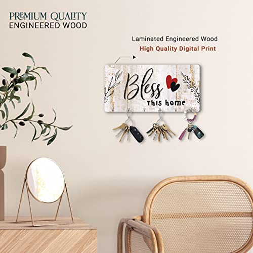 Image of kotart Unique Stylish Modern Wooden Key Holder for Home Decor Living Room Office with Stylish Key Organizer | Designer Wall Decor | Wall Art Decorative Items | Wall Decoration (Hanging 9)