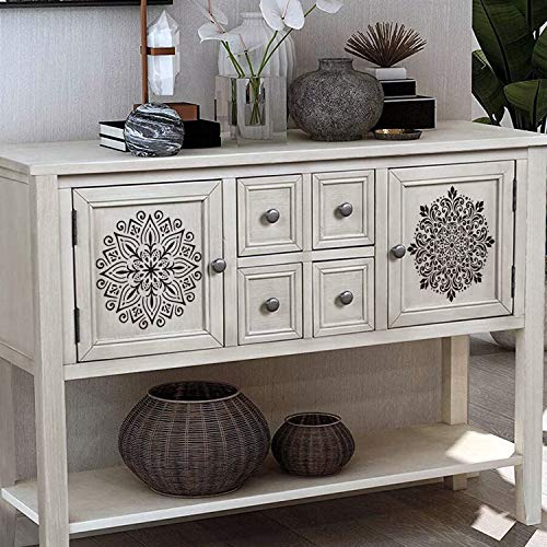 Image of 9 Pack 12 x 12 Inch Large Stencils for DIY Art Dot Reusable Mandala Stencils for Painting on Wood, Canvas, Paper, Fabric, Floor, Wall and Tile
