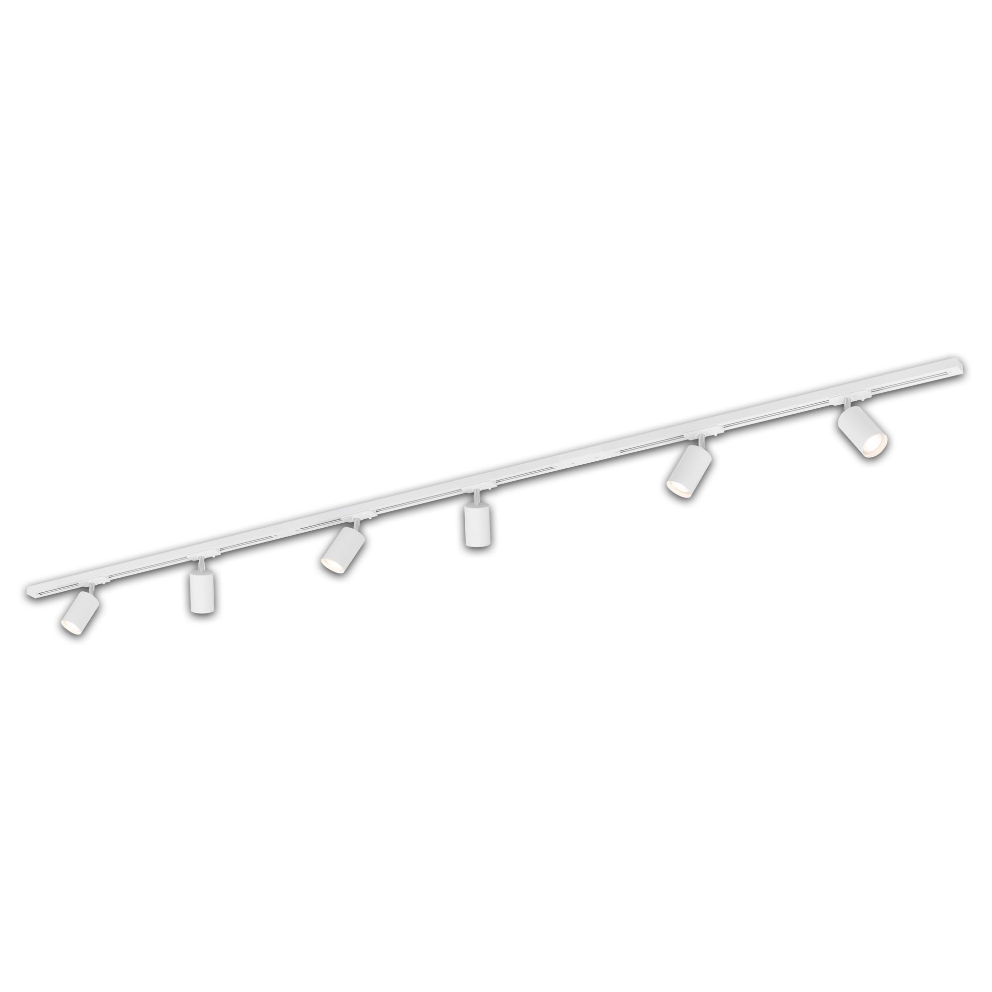 Briloner White - Rail Rail System Complete Set, 6X Gu10 Adjustable Spotlights, Power Supply, Ceiling Light Rail System, Spotlight Rail, Ceiling Lamp, Spotlight, 2.25 M,