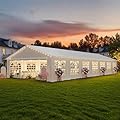 EROMMY 20x50FT White Party Tent, Heavy Duty Outdoor Event Canopy with Removable Sidewalls, Roll-Up Doors and Storage Bags, Large Gazebo Shelter for Weddings, Commercial and Backyard Use