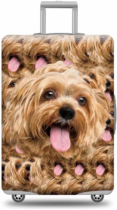 Yorkshire Terrier Yorkie Suitcase Cover Funny Puppy Head Face Travel Luggage Cover Fits 29-32 Inch Pet Animal Washable Suitcase Protector