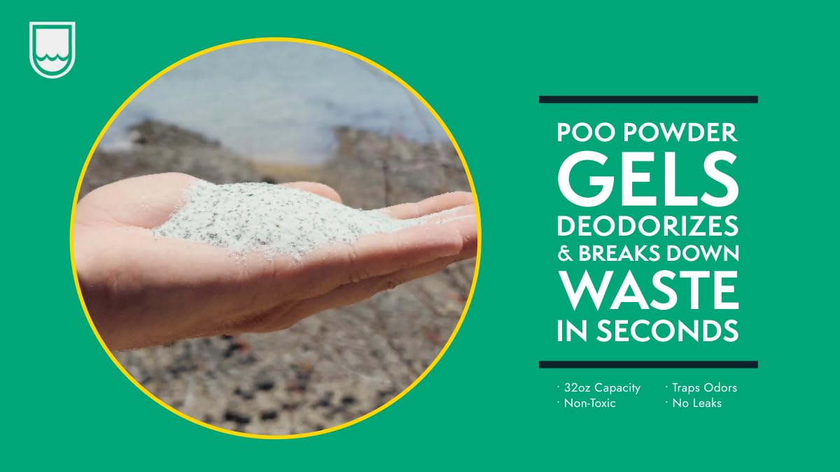 Cleanwaste Green Mountain Kompostierbarer, tragbarer Kulturbeutel, kein Auslaufen, gelierendes Kotpulver mit Geruchskontrolle, Handwischtuch und Toilettenpapier (Camping, Wandern, Outdoor), 12 Stück