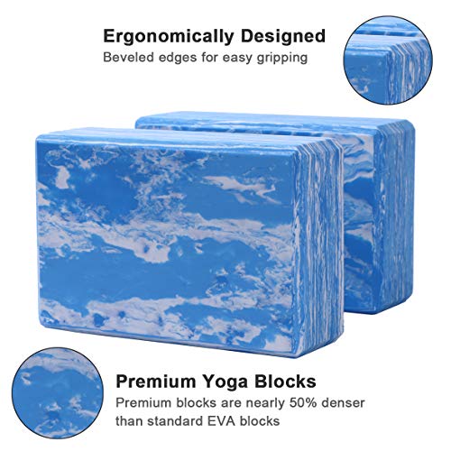 image for ADRIMER Yoga Blocks 2 Pack with Yoga Strap, High Density Lightweight E