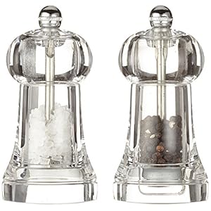 Peugeot Toul molenset peper/zout, klassieke maalgraadinstelling, hoogte: 11 cm, acryl, transparant, 2/20101901