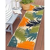 Rugshop Lucca Contemporary Floral Indoor/Outdoor Runner Rug 2' x 7' Multi