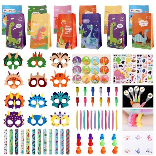 Rotel Dinosaur Party Favors 12 Kids Set,Return Gifts for Dinosaur Birthday Party Supplies,Goodie Bags & Game Prizes for Kids,Dino Themed Parties Decorations Gifts,School Classroom Rewards Toys
