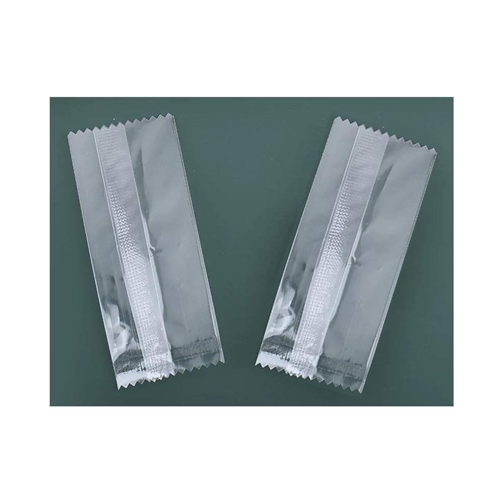 200 Pieces Empty Mini 1.57" x 3.74" Candy Wrappers for Caramels Serrated Edge Heat Seal Bags for Nougat Clear Gift Cellophane Bags for Nougat Caramel, Cookie, Chocolate, Candy, Snack