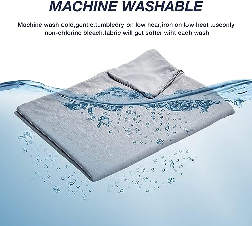 Image of EXQ Home Weighted Blanket Cover 41x60-Twin Size Premium Soft for Kids Weighted Blanket with Zipper,Machine Washable Duvet Cover for Hot Sleeper in Summer(Grey,Duvet Cover Only)