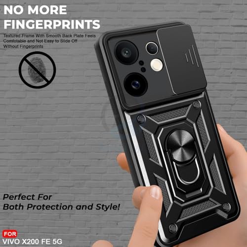 Image of AIBEX Back Cover for Redmi 15 5G | D10 Tough Armor Case | Sliding Camera Shield | 360 Protection | Kickstand Ring Holder | Military-Grade Bumper Case
