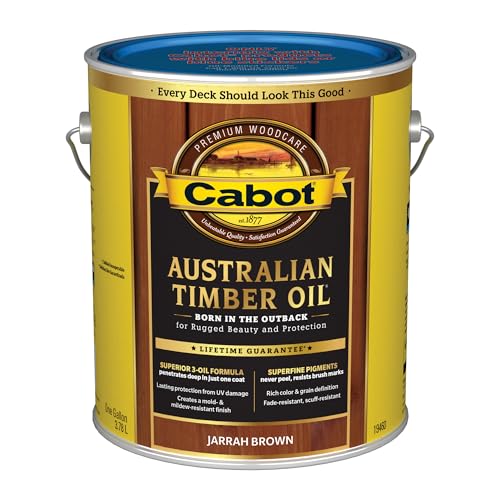 Image of Cabot 140.0019460.007 Australian Timber Oil Water Reducible Stain, 1 gal, Jarrah Brown