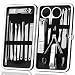 Esup Manicure Pedicure Set Nail Clippers 16 in 1 Stainless Steel Professional Pedicure Kit Nail Scissors Grooming Kit with Leather Travel Case, Perfect Christmas Gift for Women and Men (16 PCS)