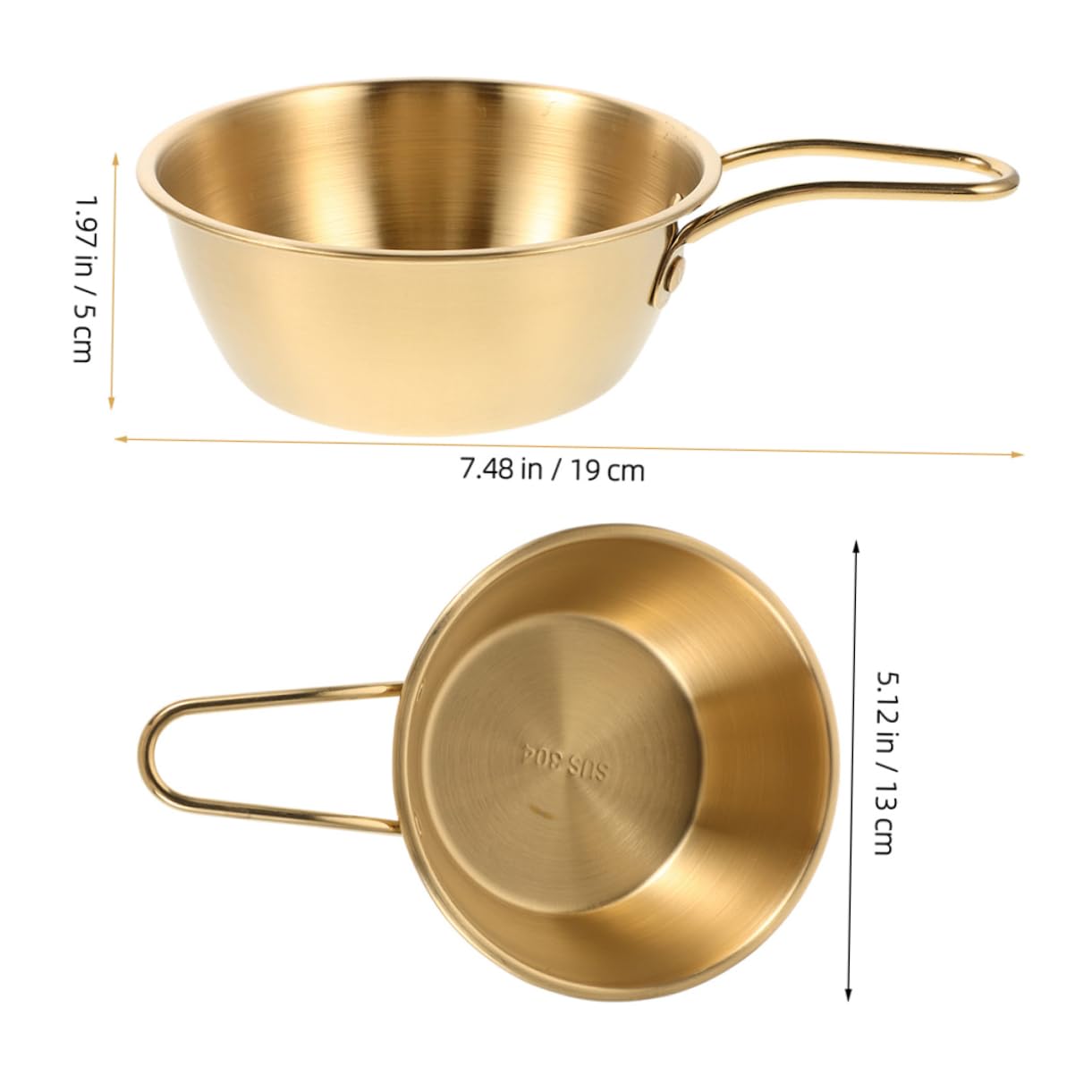 minkissy 2pcs Men's Stainless Steel Shaving Bowl Ergonomic Handle Small Soap Bowl Decorative Bowls Male Shaving Foaming Bowl Shaving Equipment