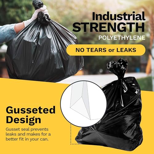 ToughBag 55 Gallon Contractor Trash Bags, 2 Mil Thick (30 Count) - Heavy Duty Drum Liners, Industrial & Commercial Black Garbage Bags - Made in USA - Thumbnail 4