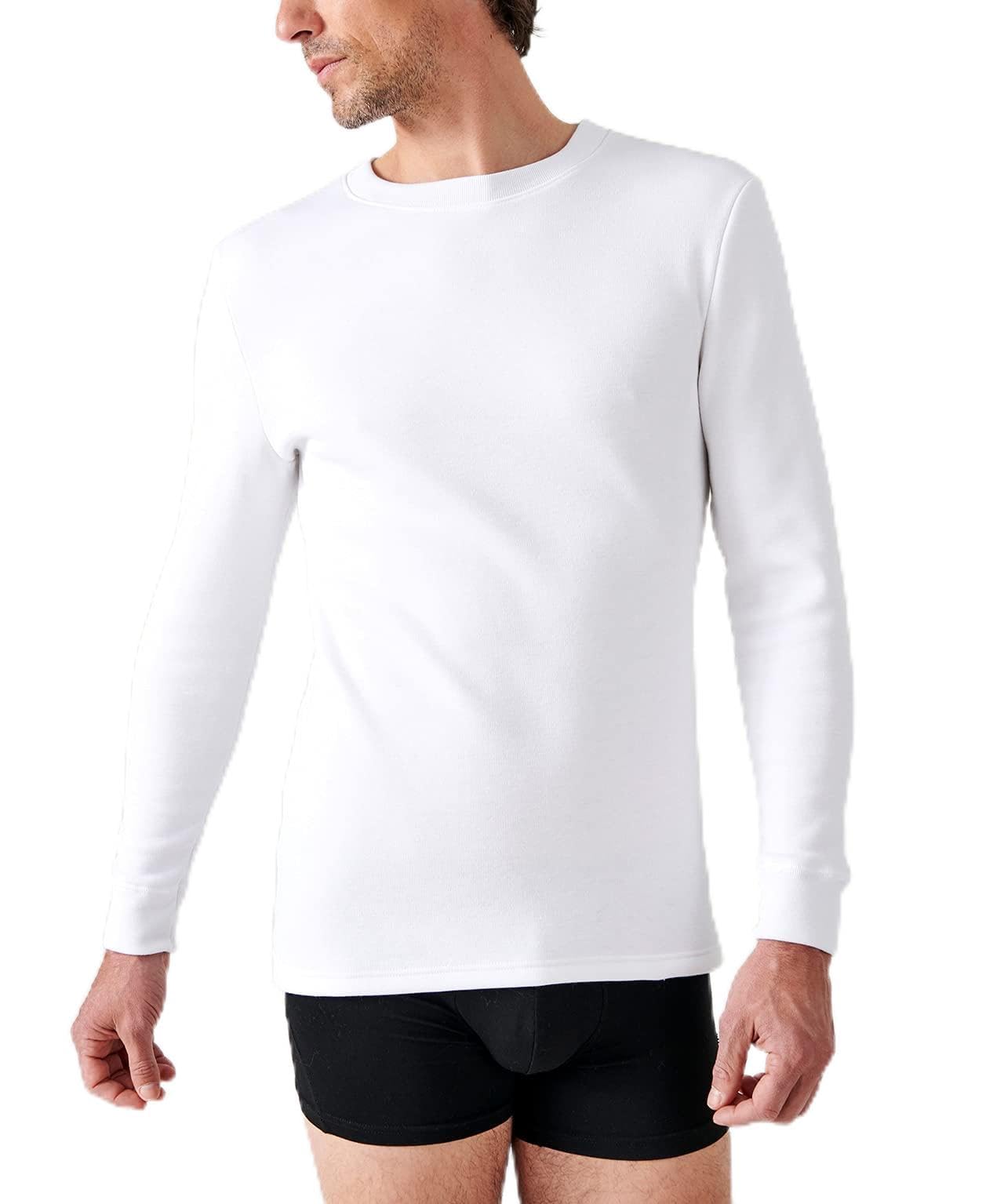 Damart Camiseta Thermolactyl de Manga Larga, Muletón Cepillado Camiseta Hombre (Pack de 1)