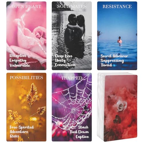 Fofeadm Oracle Cards, 78 PCS Love Oracle Tarotkarten Deck mit Bedeutung auf ihnen, Love Orakel-Karten für Anfänger, Antworten auf Führung durch das Leben und Liebesfragen