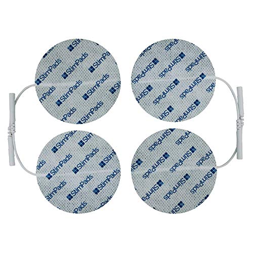 StimPads, Rondes 70mm, Lot de 4 Electrodes TENS u0096 EMS Haute Performance, Longue Durée de Vie avec Connecteur Broche Universel 2mm