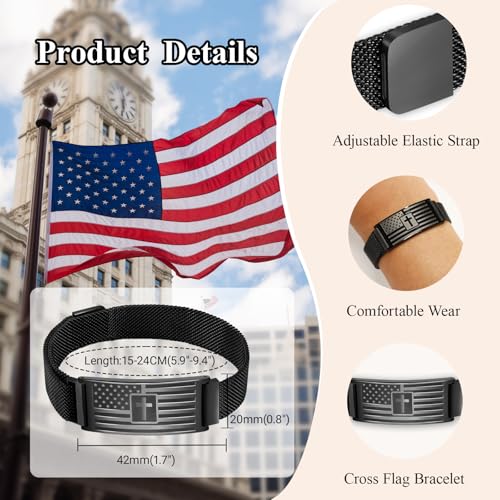 Pulsera ajustable de acero inoxidable para hombres miniatura 5