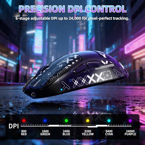 Image of MAGIC-REFINER AJ199 Superlight Wireless Gaming Mouse,BK3633 Tri-Mode BT /2.4G Wireless /Wired Mouse with Grip Tape,24000DPI,1000Hz Polling Rate,600mAh,Med Size,5 Programmable Buttons for Pc /Mac,BlackPRO