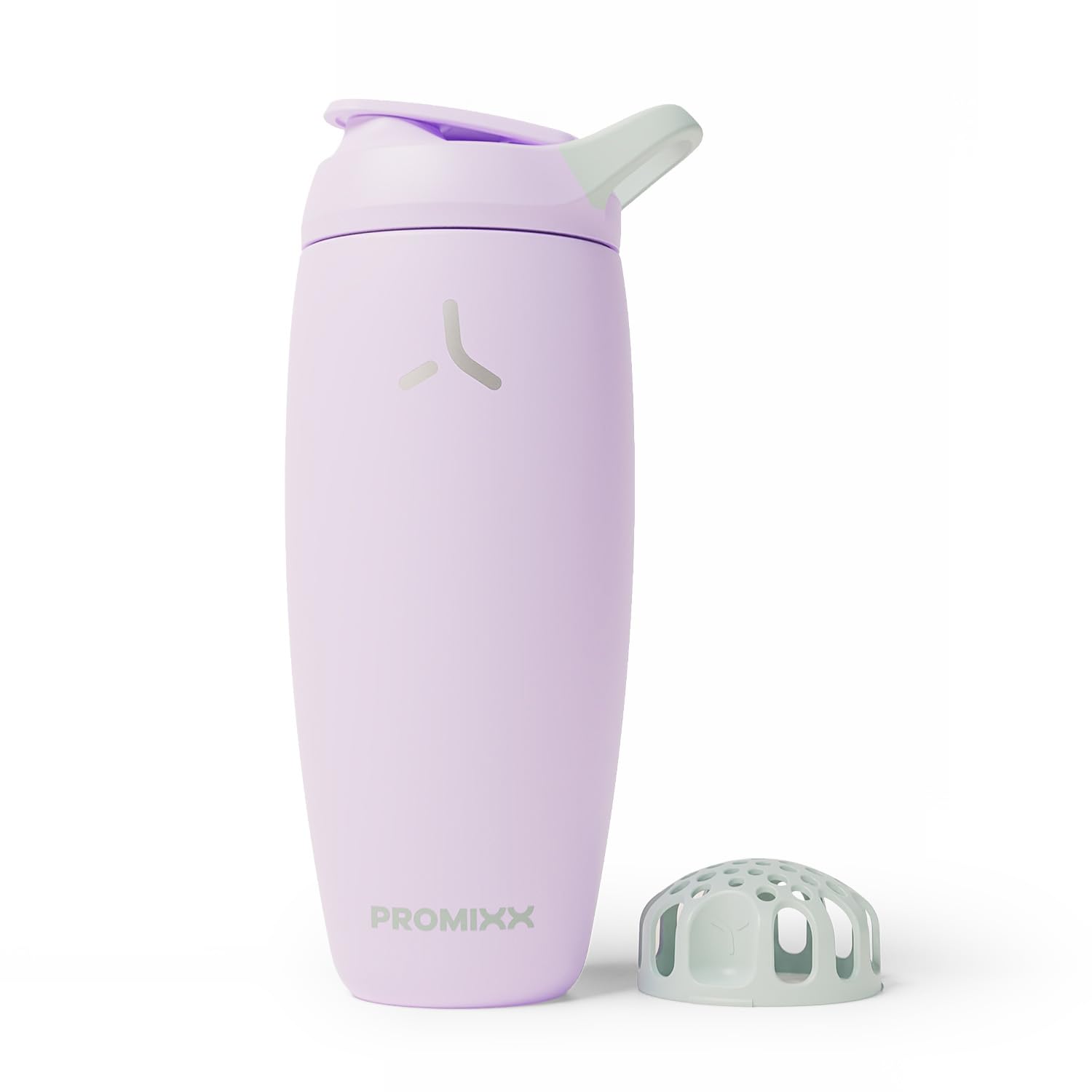 Promixx Pursuit Isolierter Shaker – 700ml Doppelwand-Edelstahl Proteinmixer mit Snap-Fit für Eiskalte Shakes – Auslaufsicher für Fitness – Flieder