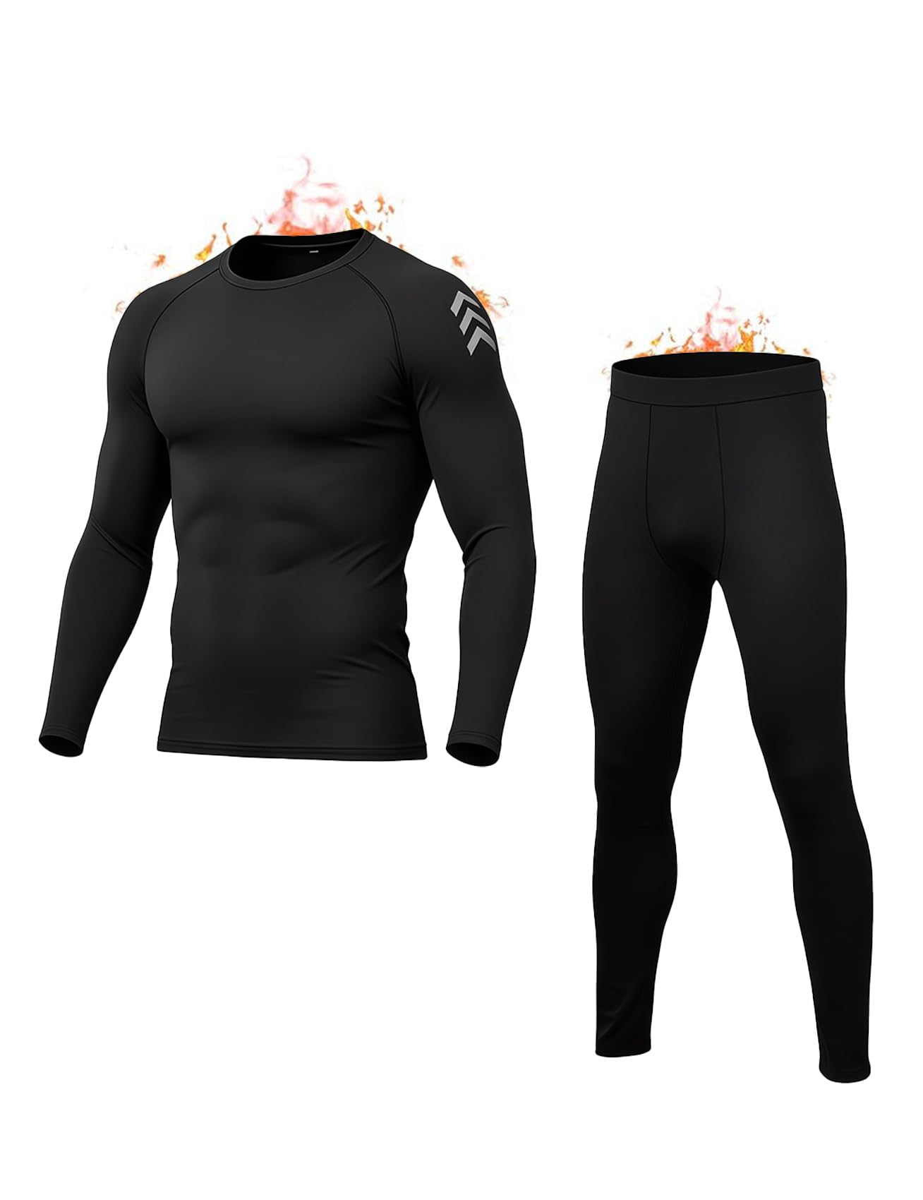 Inno Thermal Underwear For Men Ultra-Soft Long Johns Set with Fleece Base Layer Outdoor Ski Exercise Warm Top&Bottom