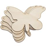 Creative Deco 10 x Schmetterling-Anhängers aus Sperr-Holz | 9,5 x 7,5 cm | Unlackierten Form-Scheiben | Perfekte Ausschnite für Bemalen, Dekorieren, Geschenk & Decoupage
