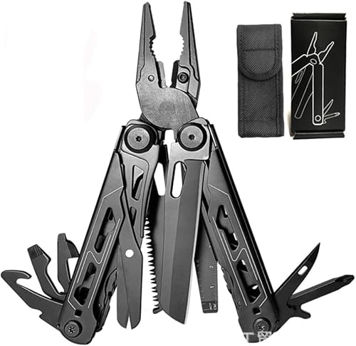 Rutexc11-in-1 マルチツールセット 折りたたみペンチ・ニードルノーズペンチ・標準ペンチ・ワイヤーループペンチ・カッターナイフ・安全ロック木工ノコギリ・ハサミ・ドライバー(プラス/マイナス)・栓抜き・フリント付き 高耐久性 高携帯性 キャンプ・ハ