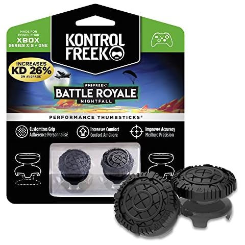 KontrolFreek FPS Freek Battle Royal Nightfall for Xbox One and Xbox Series X Controller | Performance Thumbsticks | 2 High-Rise Convex (Domed) | Black Cover