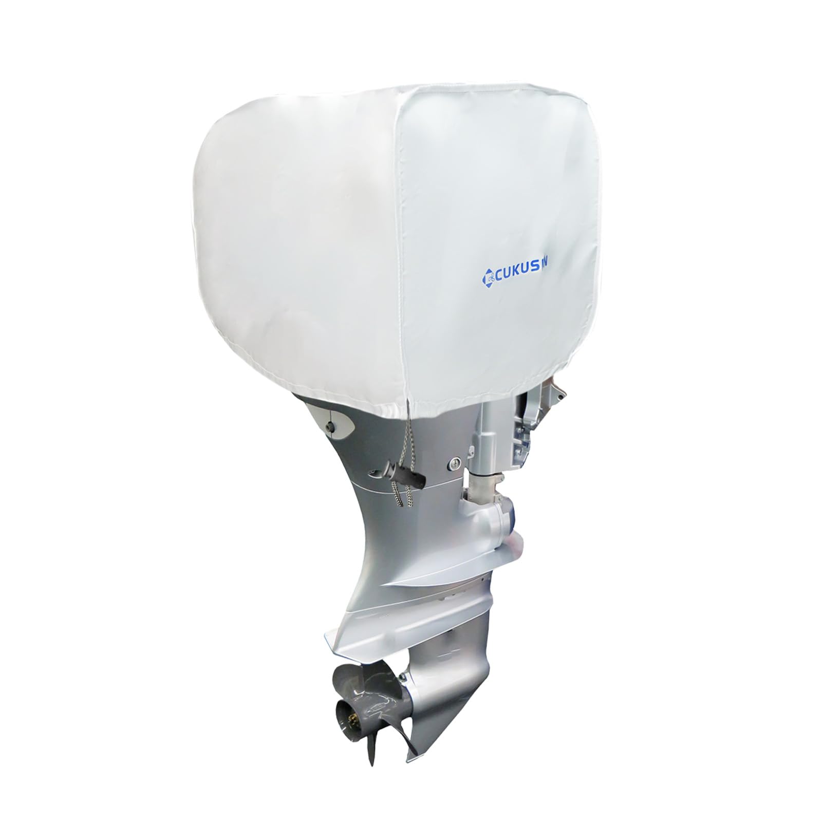 Outboard Motor Cover Waterproof Heavy Duty Boat Engine Thickened Covers, Silver with Pull Cord, Fit for 144F 145F Up to 4HP,15" L x 11" W x 7.8" H