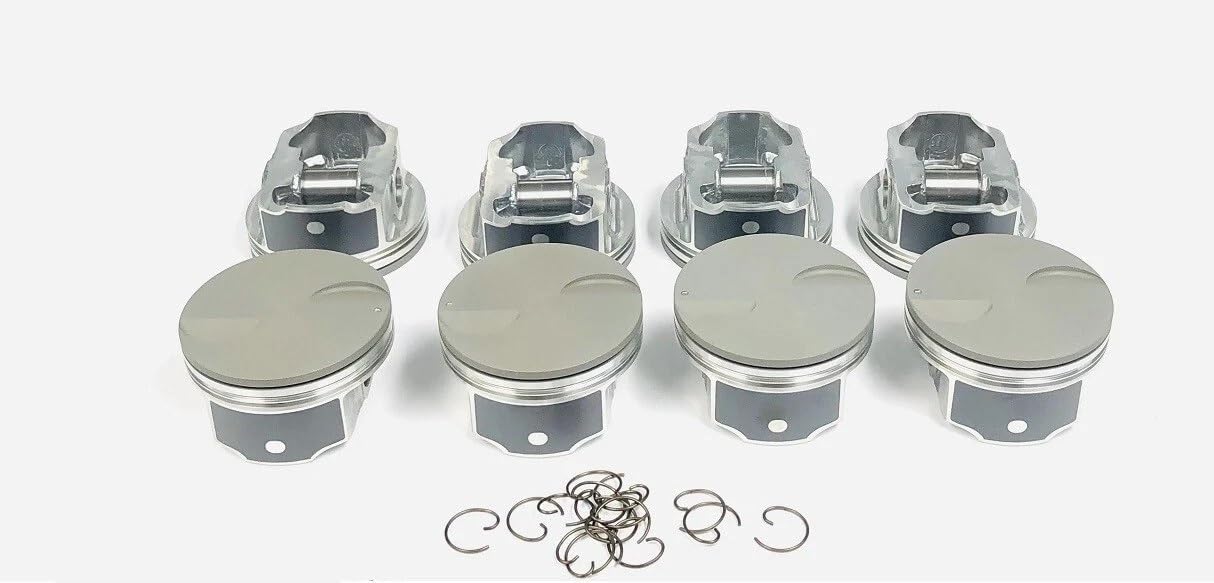 Set of (8) Flat Top Pistons compatible with 2007-2010 Chevrolet GMC Cadillac 6.2L engines. Click size needed before adding to Cart! (+.010 over 4.075" Bore dia.)