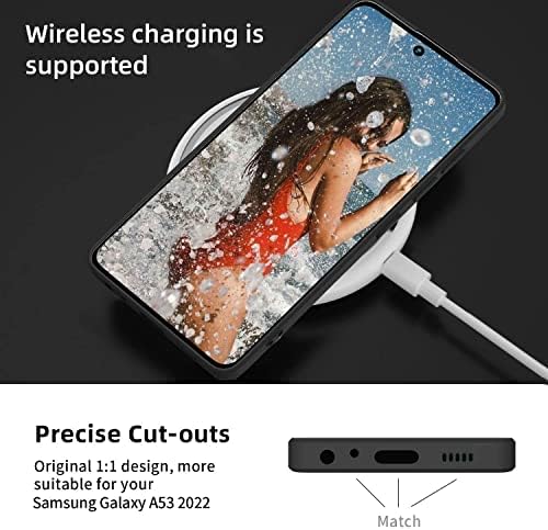 ORDA Samsung Galaxy A53 Case Silicone Soft Gel Rubber Case Cover Slim Anti-Scratch Phone Case for Samsung Galaxy A53 5G 6.5'' Black