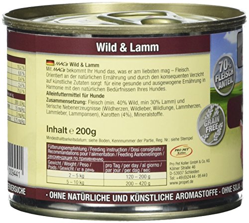 Mac's Wild & Lamm, 6er Pack (6 x 200 g)