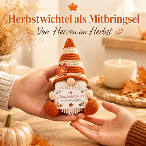 Herbstdeko Wichtel Figuren - Gemütliche Herbstdeko Wohnzimmer, Süßes Geschenk für Familie & Freunde, Festliche Deko für Erntedankfest – Bild 5