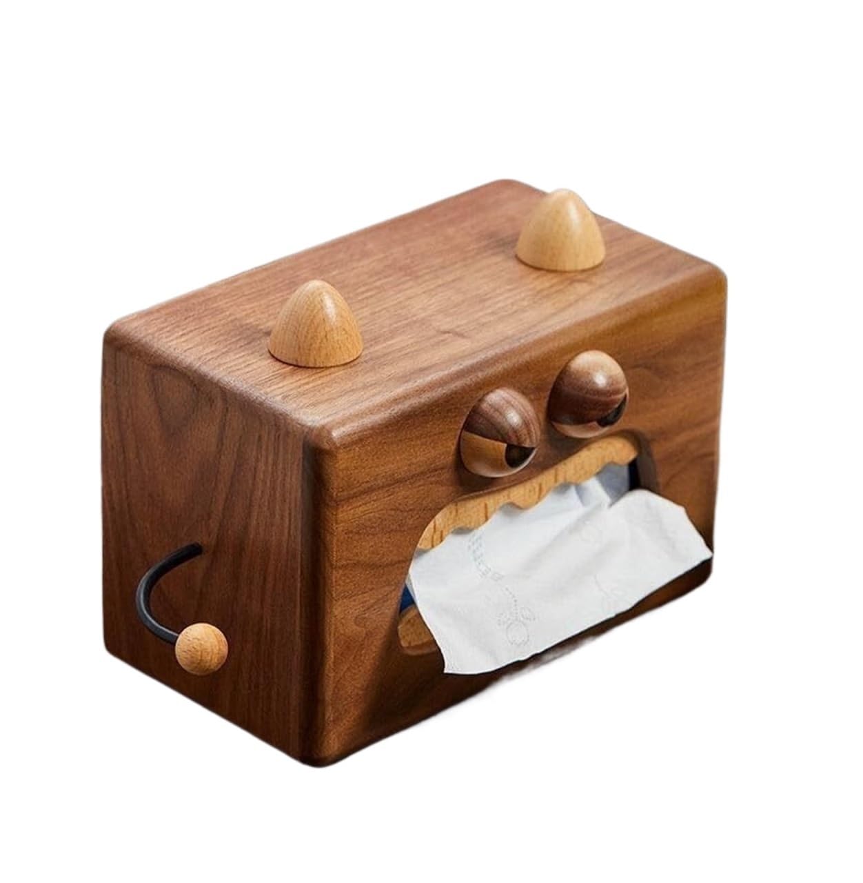 Tissue Dispenser Box Wooden Monster Tissue Napkin Box Black Walnut Beech Paper Container Apartment Must Haves