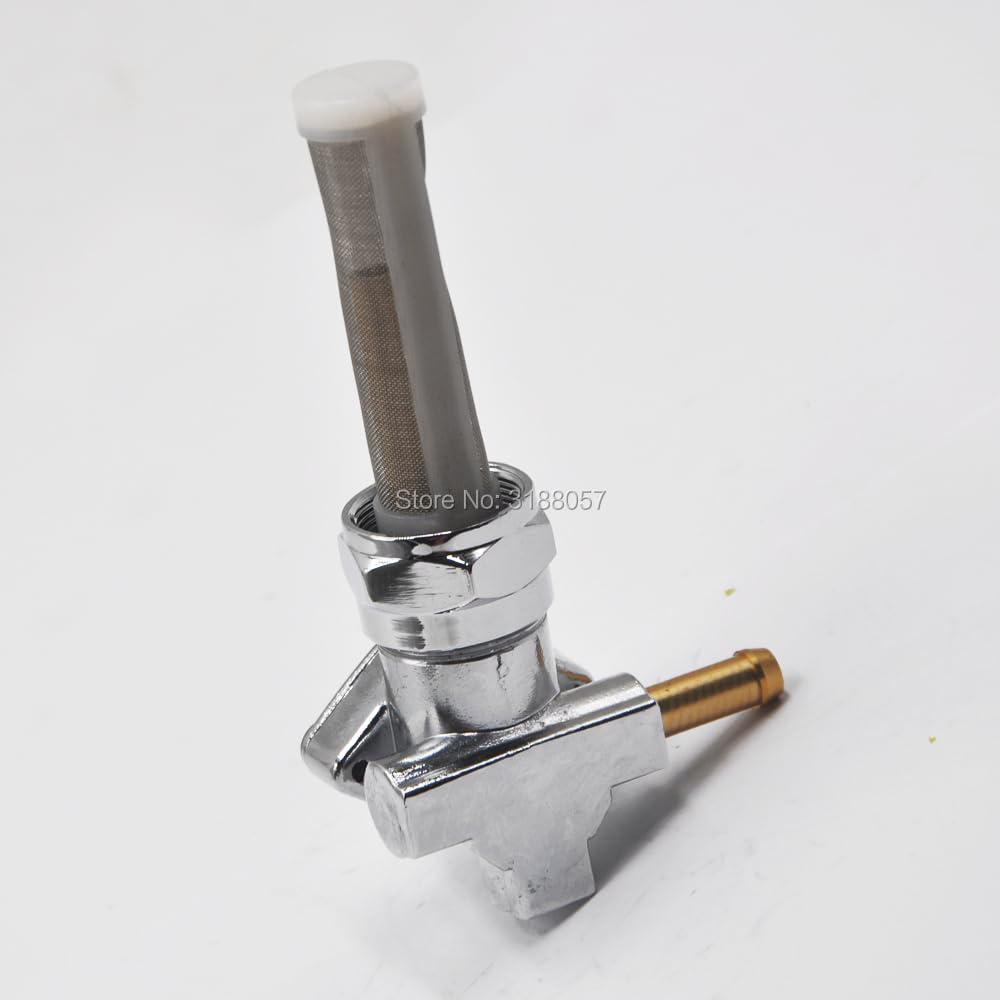 Rubinetto Benzina Cromato 22mm Adatto for Harley Davidson Rubinetto Sinistro Uscita Spigot Custom Sportster