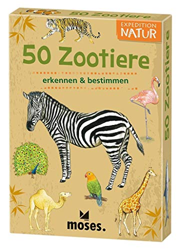 Erforsche die Tierwelt spielerisch mit dem Moses 9791 Expedition Natur 50 Zootiere Bestimmungskarten im Set